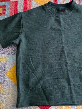 PacSun Men's Textured Crewneck Tee - Teal Green